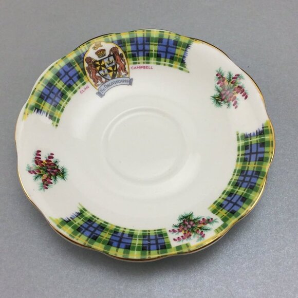 Vtg Clan Campbell Royal Standard Bonnie Scotland Teacup Saucer Fine Bone China - Picture 2 of 10